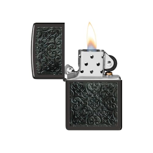 Zippo Pattern Design High Polish Black Pocket Lighter - Image 3