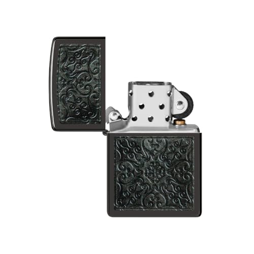 Zippo Pattern Design High Polish Black Pocket Lighter - Image 2