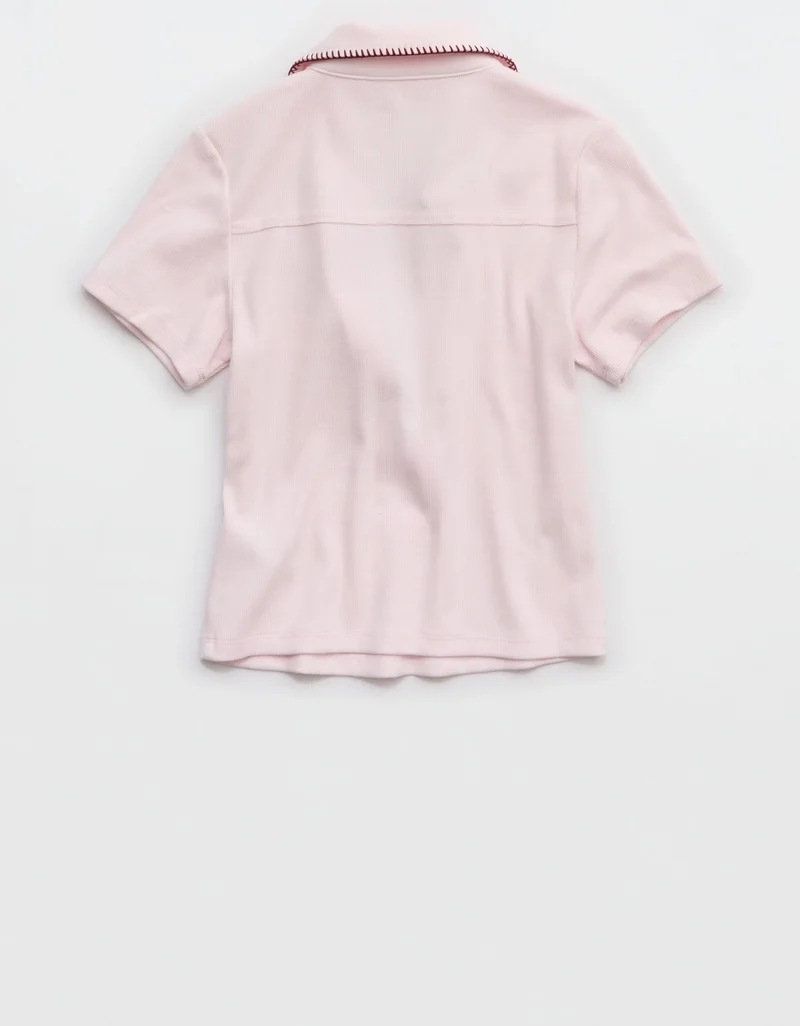 Aerie  Aerie Cropped Polo T-Shirt for Women | Best Price UAE
