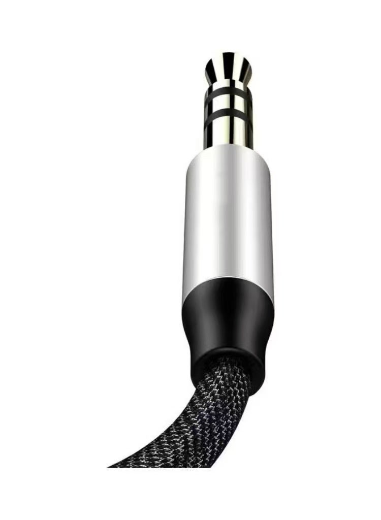 Gecomo 3.5mm Audio Cable Aux Braided To Male Stereo Auxiliary Jack Compatible For Phone Tablets Car Home Stereos Headphones Speaker 1.5 Meter Black/Silver - Image 5
