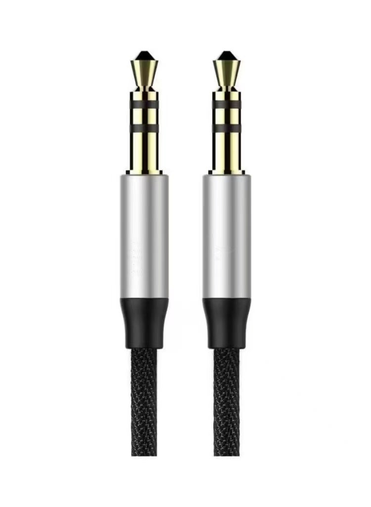 Gecomo 3.5mm Audio Cable Aux Braided To Male Stereo Auxiliary Jack Compatible For Phone Tablets Car Home Stereos Headphones Speaker 1.5 Meter Black/Silver - Image 3