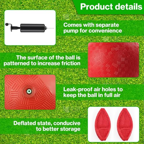 HSLCGF 6 Pcs Dodgeballs 8.5 Inch Playground Ball Red Kickball Inflatable Rubber Handball Bouncy Dodge Ball with 1 Hand Pump for Outdoors Ball Games Gym Camps Picnic (Needle is at The Top of The Pump) - Image 4