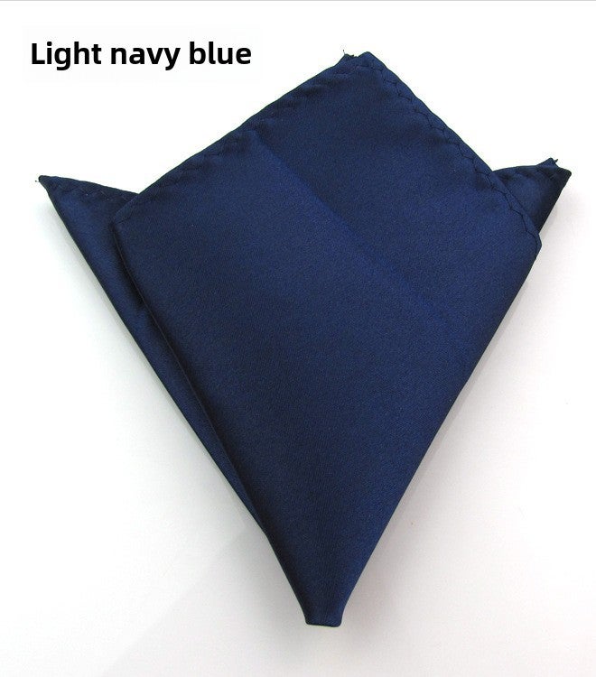 Mens Solid Formal Pocket Square Wedding Suit Handkerchief Shallow navy blue 
