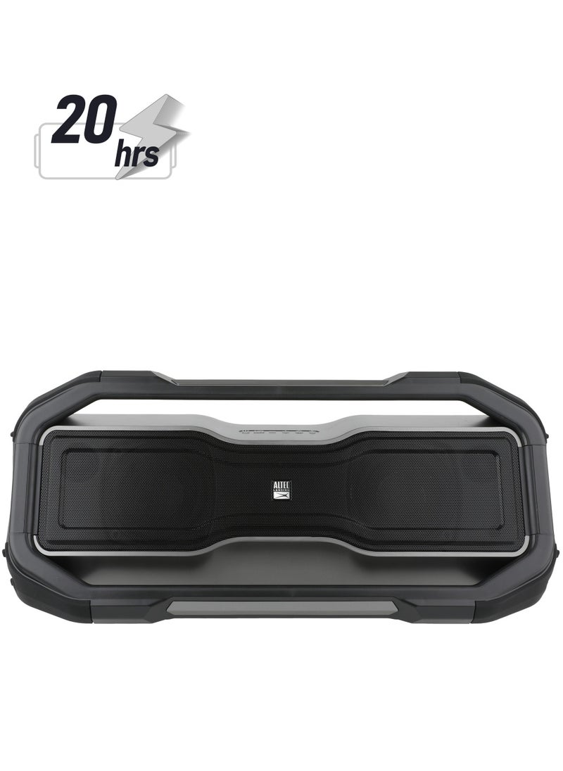 ROCKBOX XL Wireless Bluetooth Speaker, Portable Waterproof Speaker with 20 Hour Playtime and 5 Illuminating LED Light Modes, Floating Wireless Speaker for Indoors and Outdoors, Black