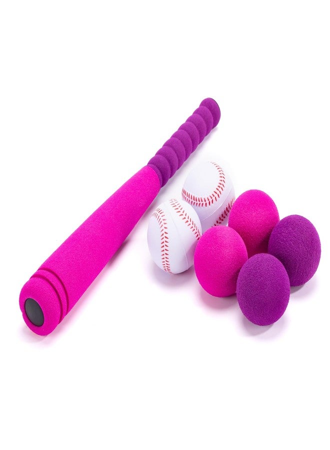 CeleMoon 16.5 Inch [Mini Size] Soft Foam Baseball Bat for Girls, Tball Softball Batting Toy Set with 6 Balls, for Kids Toddlers Daughter 3 Years Old Indoor Outdoor Sport Playing Game, Pink - Image 5