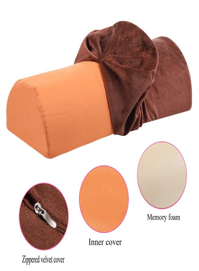 SKYZONAL Memory Foam Bolster Pillow for Neck Back Lumbar Spine Legs Knee Pain Relief Pillow Support Multi-use (Brown) - Image 4