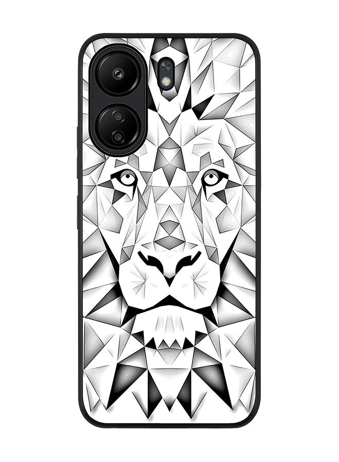 Stylizedd Rugged Black Edge Case for Xiaomi Redmi 13C 4G, Slim fit Soft Case Flexible Rubber Edges Anti Drop TPU Gel Thin Cover - Poly Lion - Image 1