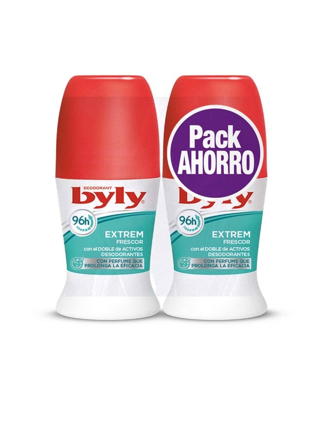 Byly Extreme Freshness 96H Deodorant Roll-On Duo 2x50ml - Image 1