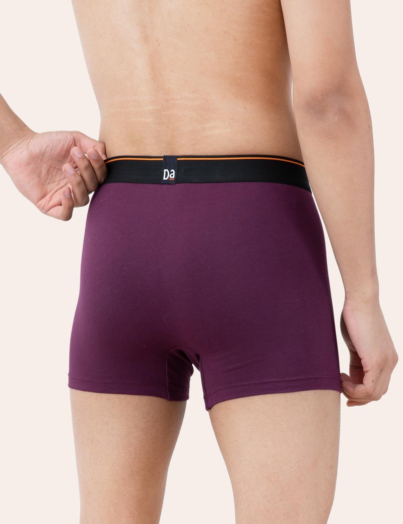 DAMENSCH Regular Fit Solid Cotton Blend Trunk Underwear Anti-Bacterial Moisture Wicking Breathable Microfibre Waistband Deo-Cotton Trunks for Men-Violet View,New Navy,Charcoal Dust-L - Image 5