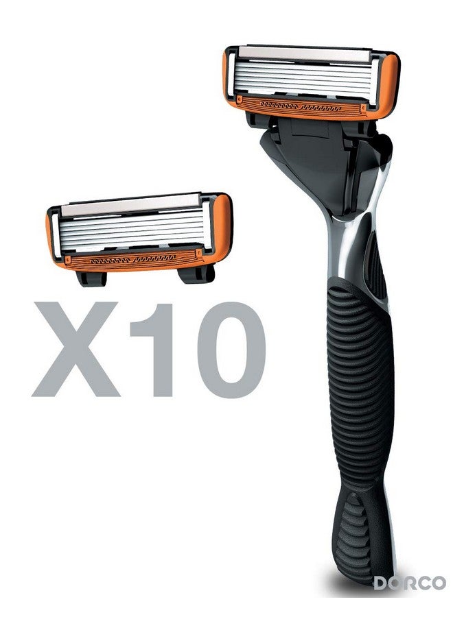 دروكو مجموعة شفرات الحلاقة Pace 6 - Six Blade - عبوة اقتصادية (عبوة من 10 قطع + مقبض واحد) - Image 2