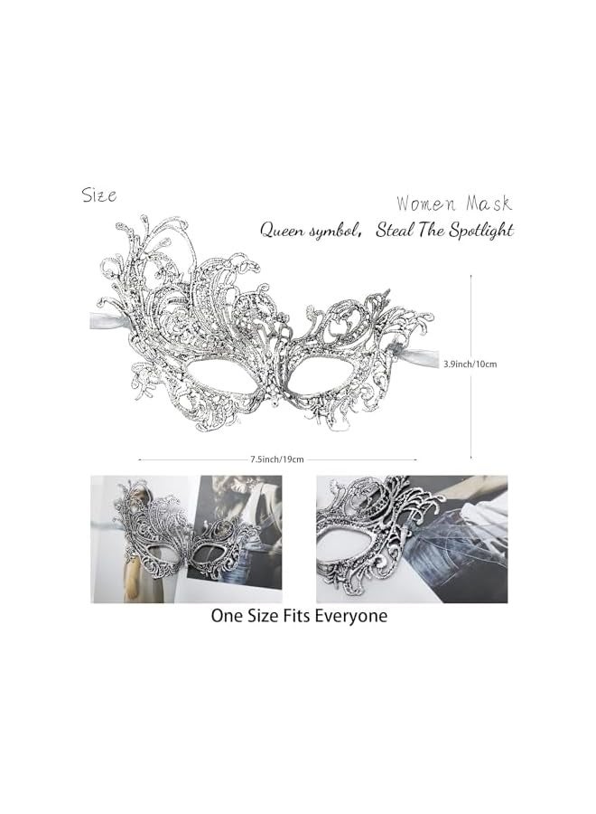 Masquerade Mask for Women Lace Masks Venetian Masquerade Party Costume Party Halloween Carnival Fit for Adults, Soft - Image 4