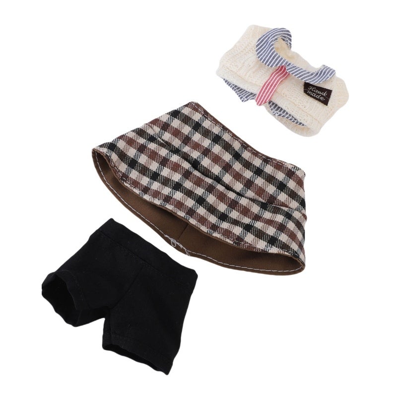 Hand Made 17cm Doll Clothes Set: Durable Fiber & Cloth Gentleman Outfit - Easy To Put On Comfortable Doll Hat Top Pants for Doll Collectors Enthusiasts Dressing Play Display - Image 3