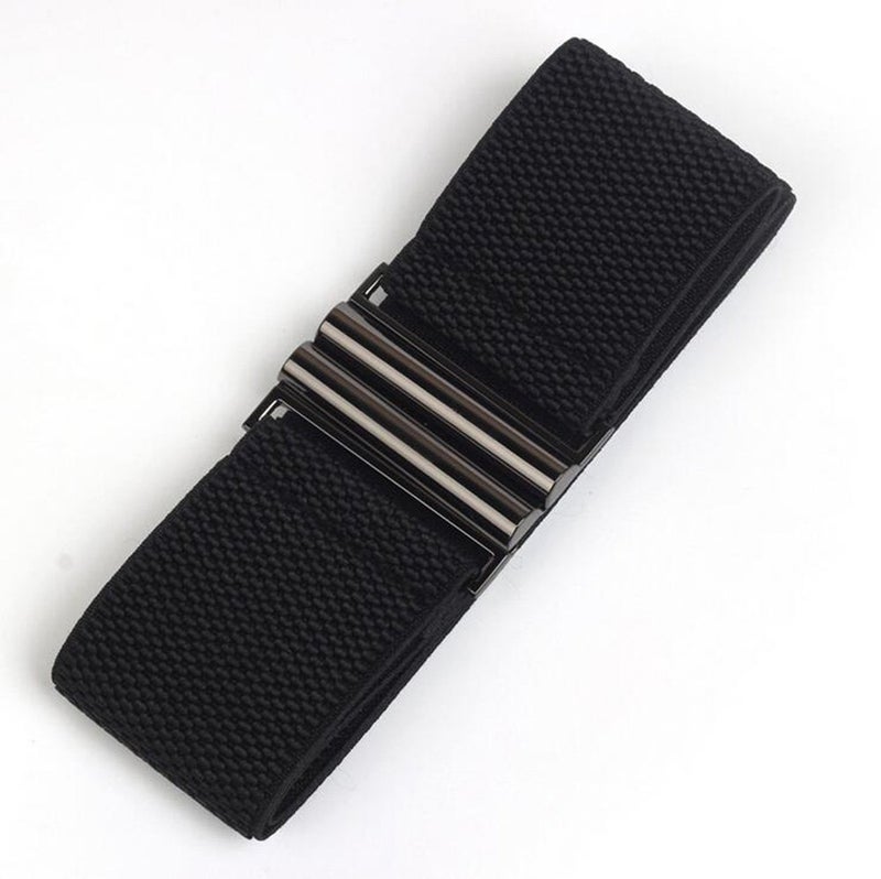 YYXR Womens Black Vintage Plus Elastic Stretchy Waist Cinch Trimmer Belt Size M - Image 3