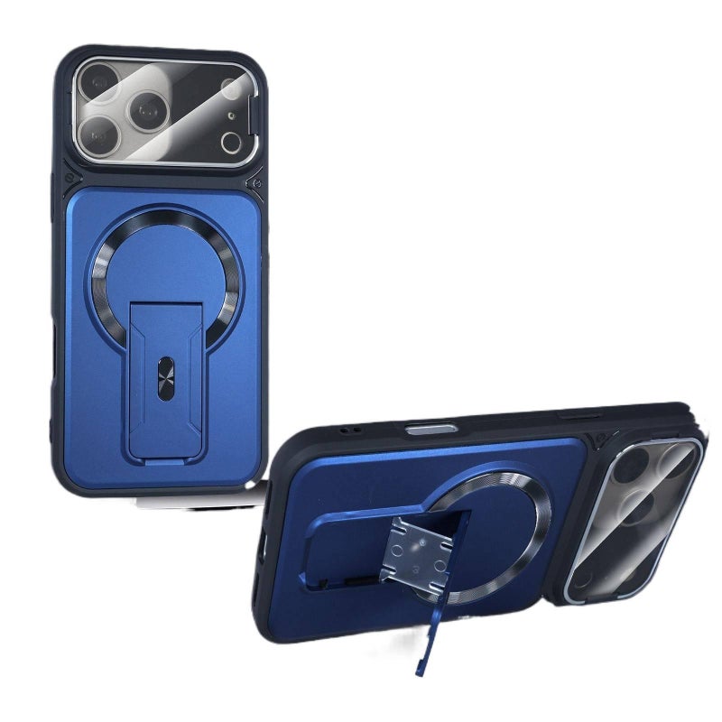 PC MagSafe Case for iPhone 12 with Drop Protection and Kickstand plus Shockproof plus Strong Magnetic plus Lens Protector in Blue - Veloris - Image 1