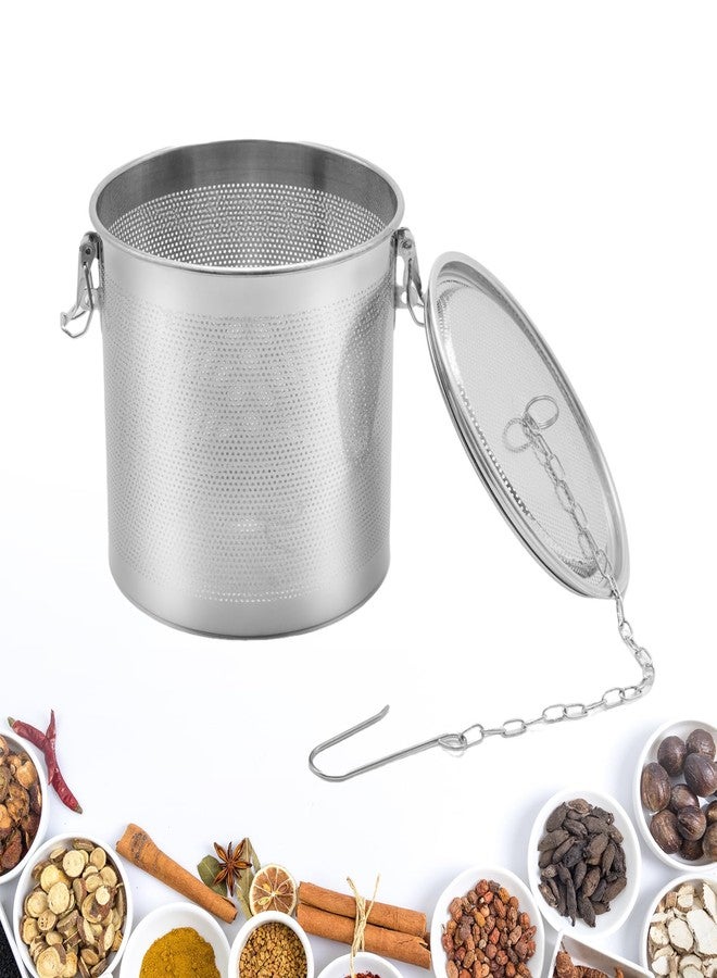 MDEOOSKY 0.86L Tea Ball Infuser, 3.94"L x 3.94"W x 4.33"H Seperation Basket Mesh Filter, Multifunctional Kitchen Tool for Brewing Tea Filtering Spices and Seasonings, Stainless Steel, 10x10x11cm - Image 1