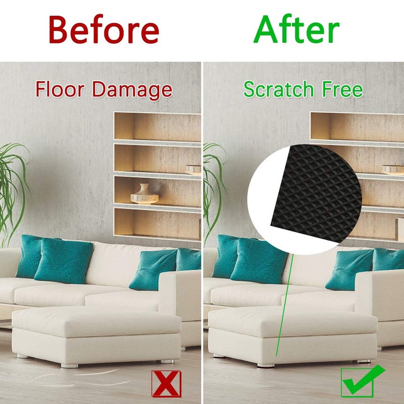 Yelanon Non Slip Furniture Pads -8pcs 6" Grippers Hardwood Floors, Non Skid for Furniture Legs,Self Adhesive Rubber Furniture Feet, Anti Slide Furniture Floors Protectors for Keep Couch Stoppers - Image 5