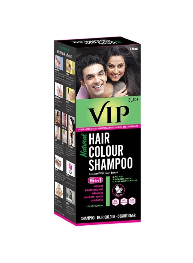 Natural Hair Colour Shampoo Black 180ml
