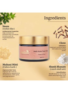 MELLOW Herbal Anti Acne Face Pack (20Gm) For Acne Prone Skin | Neem Bark, Clove & Multani Mitti |Helps To Prevent Pimples & Breakouts | Cleanses Oily Skin  - Image 2