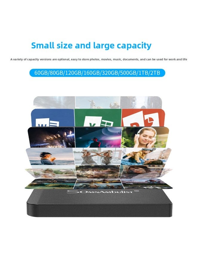 USB3.0 Portable Mobile Hard Disk 160GB/250GB/320GB/ 500GB/1TB/2TB-Capacity:120GB-Interface:Blue 3.0 - Image 5