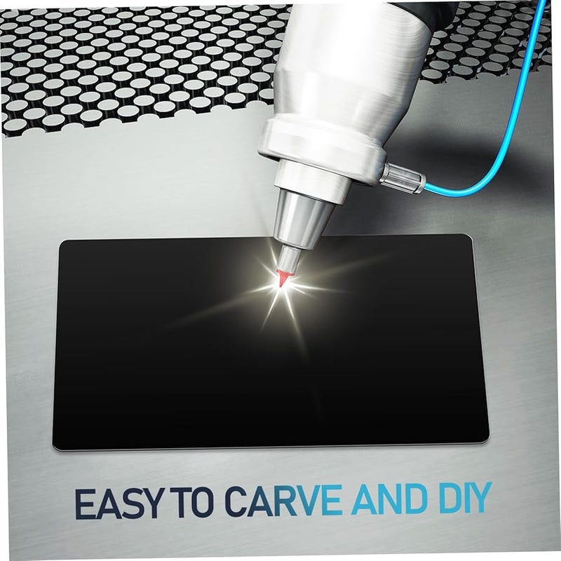 Jojofuny 50 Pcs Black Aluminum Metal Business Cards Blank For DIY Custom Engraving - Image 4