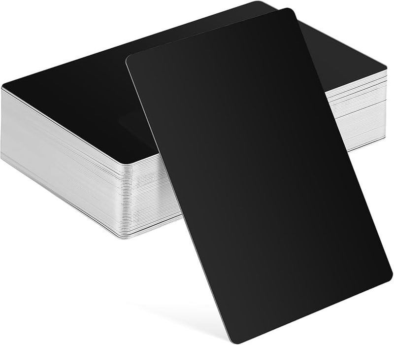 Jojofuny 50 Pcs Black Aluminum Metal Business Cards Blank For DIY Custom Engraving - Image 2