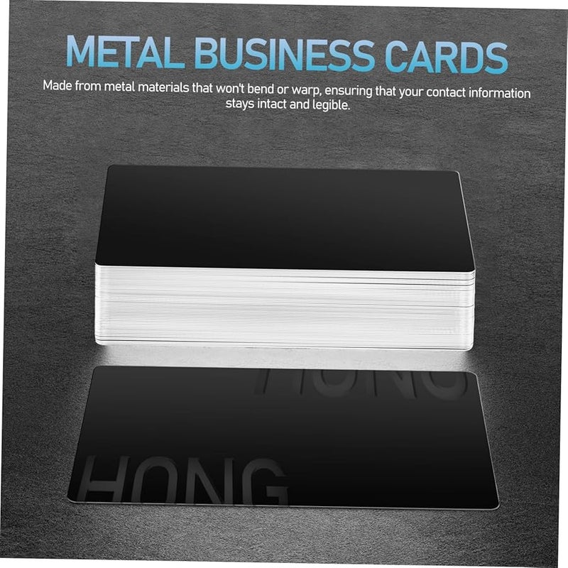 Jojofuny 50 Pcs Black Aluminum Metal Business Cards Blank For DIY Custom Engraving - Image 3