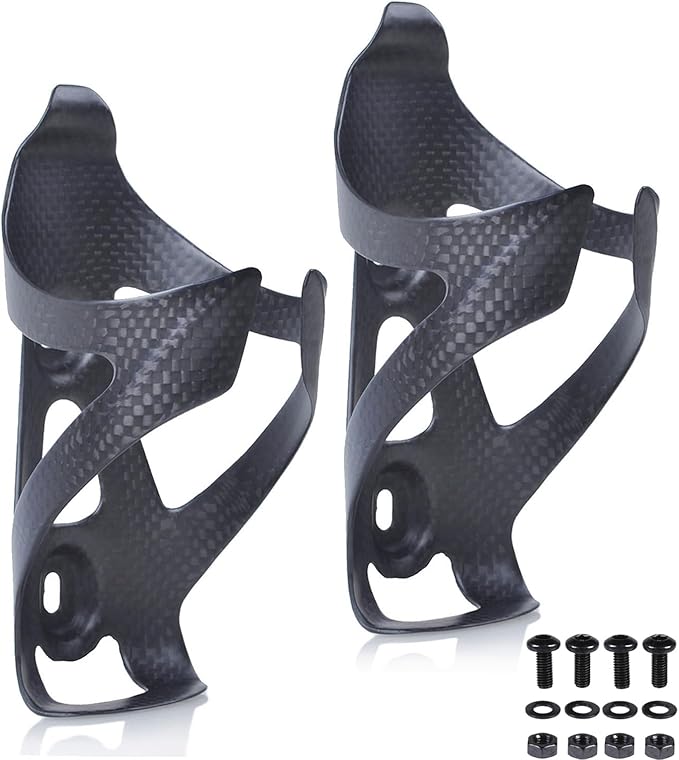 ThinkTop 2 Pack Ultra-Light Full Carbon Fiber Bicycle Bike Drink Water Bottle Cage Holder Brackets for Road Bike MTB Cycling - Image 1