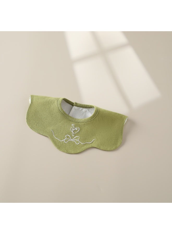 3-Pack Infant Bibs - 360° Rotatable Waterproof Cotton Drool Bibs for Newborns, Anti-Spit Milk Essentials with Petal Design - Image 4