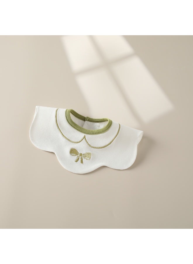 3-Pack Infant Bibs - 360° Rotatable Waterproof Cotton Drool Bibs for Newborns, Anti-Spit Milk Essentials with Petal Design - Image 3