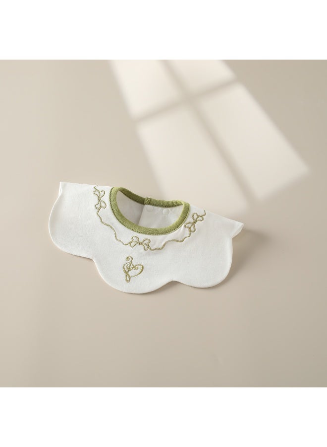 3-Pack Infant Bibs - 360° Rotatable Waterproof Cotton Drool Bibs for Newborns, Anti-Spit Milk Essentials with Petal Design - Image 2