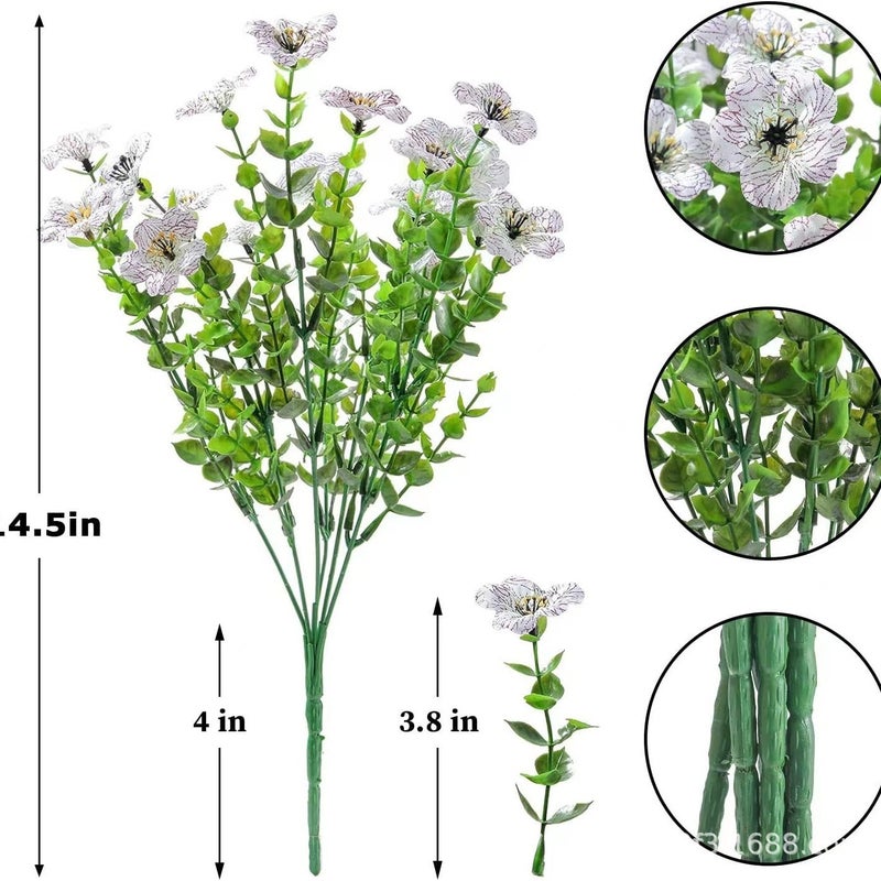 Cross-Border Noon Best-Selling Artificial Eucalyptus Violet Spring Grass Flower Garden Decoration