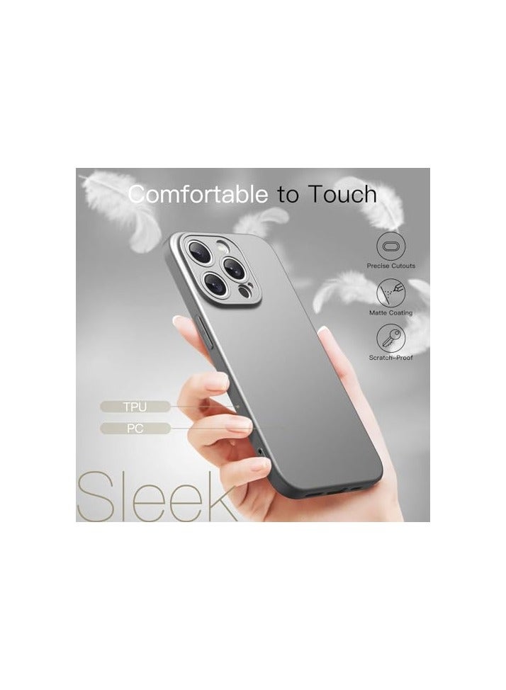 JETech Slim Case for iPhone 15 Pro 6.1-Inch with Camera Lens Full Cover Protection, Ultra-Thin Lightweight Matte Finish Minimalist Protective Phone Cover (Natural Titanium) - Image 4