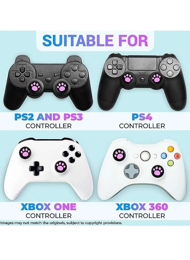 12Pcs Sony PS5/ PS4/PS3/PS2/XBOX ONE/ XBOX 360/SWITCH PRO/Steam DECK Pink Cat Dog Paw Game Accessory Thumb Stick Grips Cap Cover Joystick Thumbsticks Caps  - Image 5