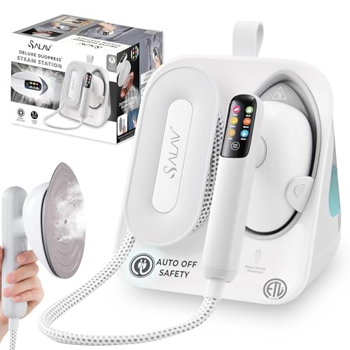 SALAV DuoPress Smart Deluxe Steam Station, Garment Steamer & Iron, 6ft Extra-Long Hose, Auto-Off Safety, Digital Display, 7 Steam Levels, 1.1L Water Tank, Dry Iron Mode & Steam Burst - Image 1