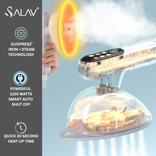 SALAV DuoPress Smart Deluxe Steam Station, Garment Steamer & Iron, 6ft Extra-Long Hose, Auto-Off Safety, Digital Display, 7 Steam Levels, 1.1L Water Tank, Dry Iron Mode & Steam Burst - Image 4