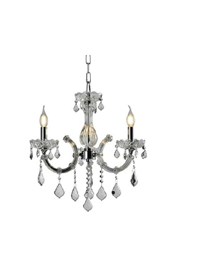 Crystal Chandelier 3 Lamp, Crystal Clear 10 Watts Lighting Ceiling - Image 2
