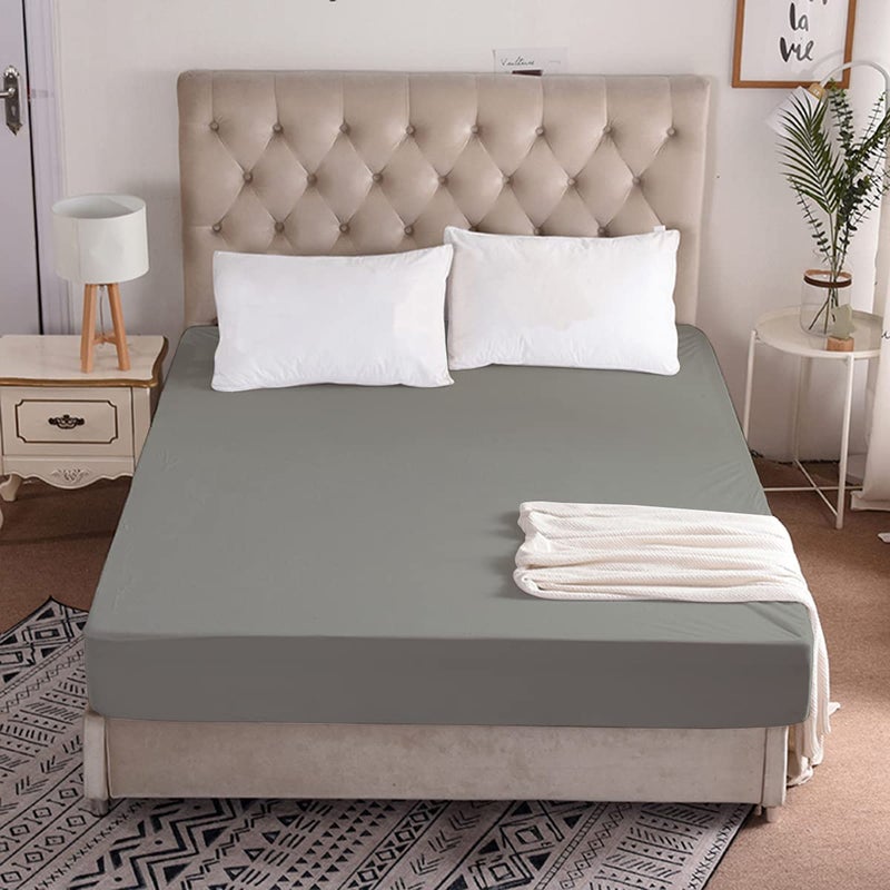 CHICERY Ultar Soft Water Proof Dustproof Terry Cotton Mattress Protector Single Size Grey Single48X72 - Image 1