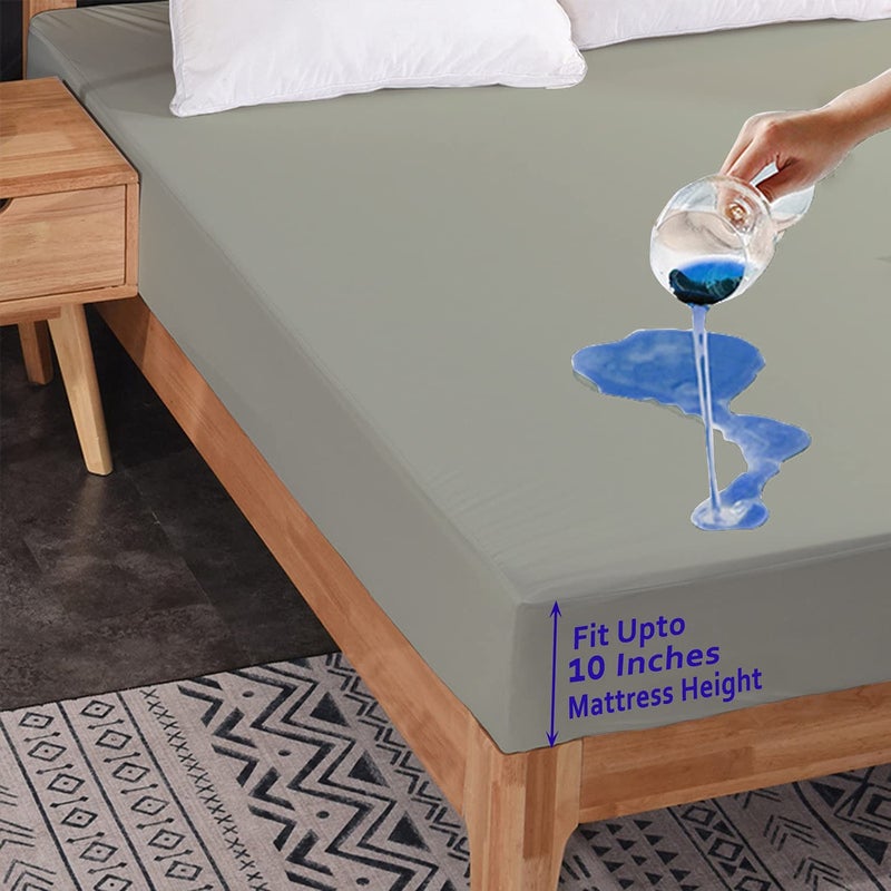 CHICERY Ultar Soft Water Proof Dustproof Terry Cotton Mattress Protector Single Size Grey Single48X72 - Image 2