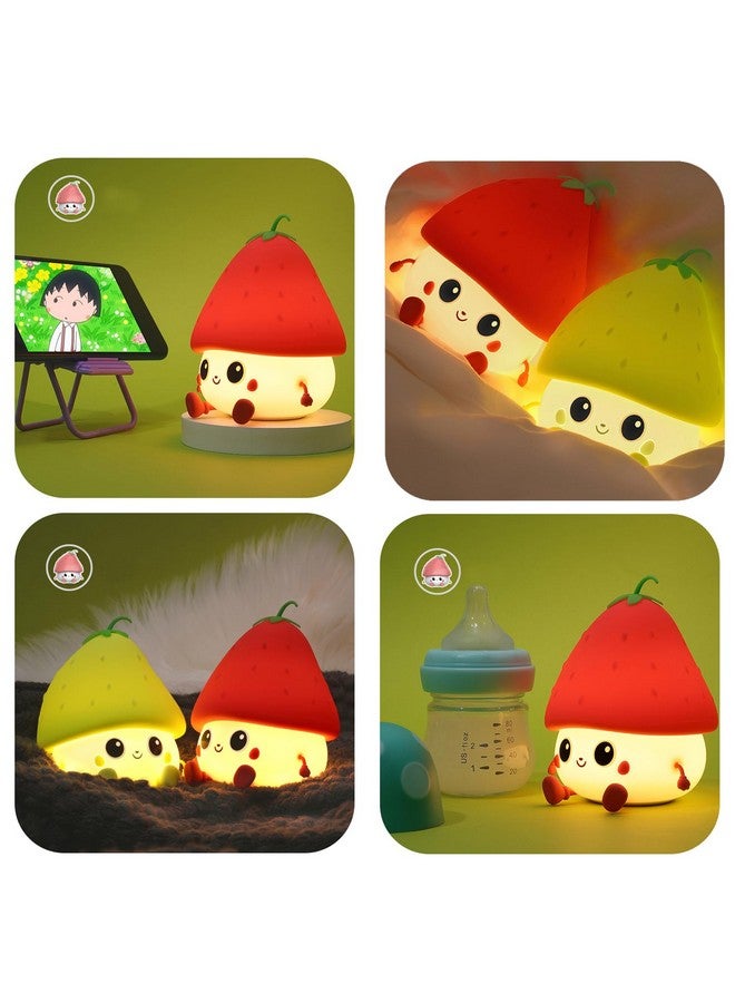 ipalmay Strawberry Night Light, Cute Fruit Night Lamp for Kids Bedroom USB Rechargeable Lamps 2 Brightness Levels, Nursery Bedside Delay-Off Nightlight for Baby Toddler Boys Girls Birthday Christmas - Image 4