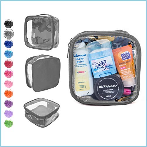 EzPacking Clear TSA Approved 3-1-1 Travel Toiletry Bag for Carry On/Quart Size Transparent Liquids Pouch for Airport Security/Reusable See Through Vinyl & PVC Plastic Organizer Men Women (Gray) - Image 2