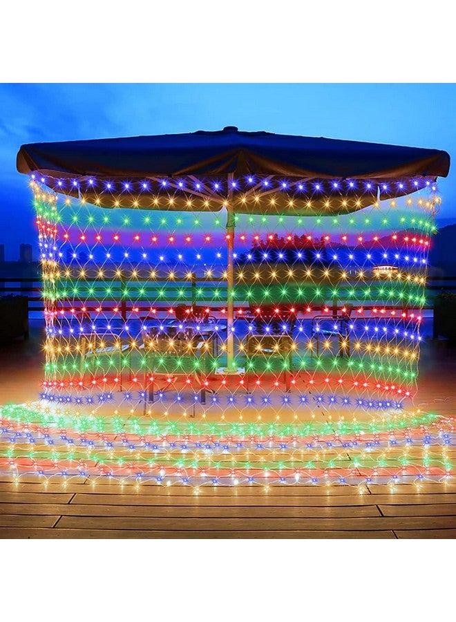 MIRADH Led Net Mesh String Lights/Led Lights for Home Decoration 9.8Ft X 6.6Ft 192 LEDs 8 Modes Warm White (3X2M Multicolor)(PVC),1 Meters - Image 1