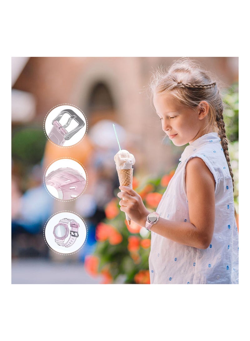 Kids Wristbands Soft Silicone Strap Anti-Scratch Cover For Air Tags Watch Strap Bracelet GPS Glacier Weave - Image 1