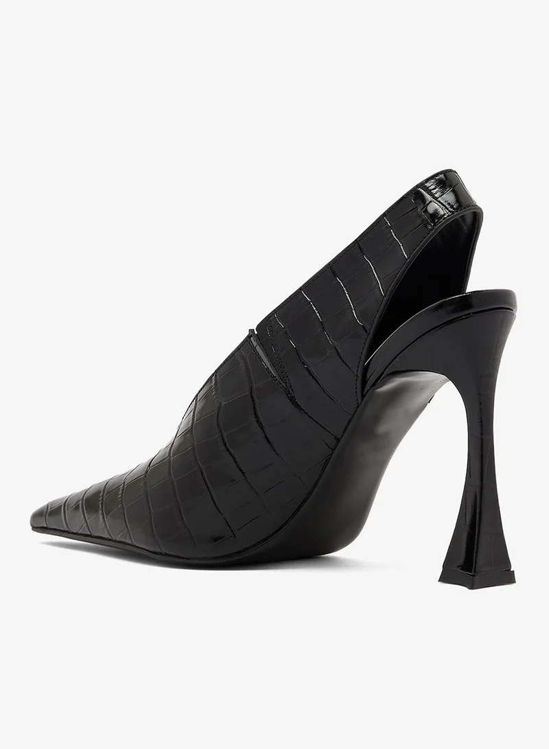 Jeffrey Campbell Black Croco Slingback Pump for Women | Best Price UAE