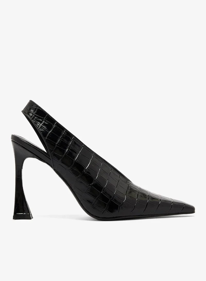 Jeffrey Campbell Black Croco Slingback Pump for Women | Best Price UAE