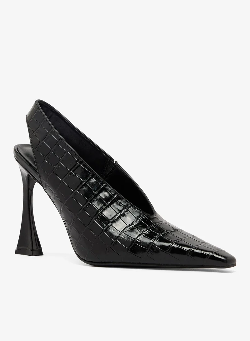 Jeffrey Campbell Black Croco Slingback Pump for Women | Best Price UAE