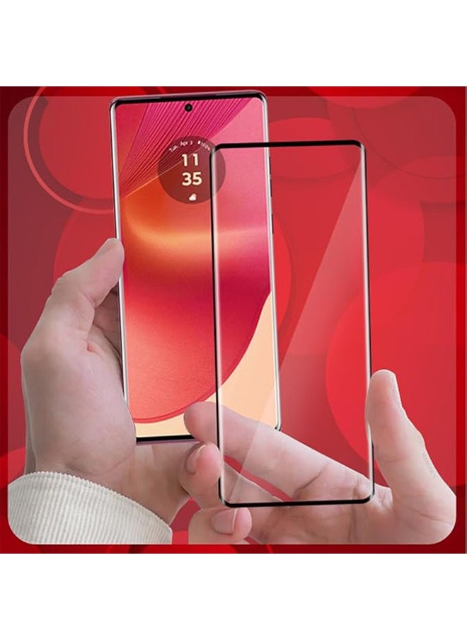 Generic - 2 Pack Motorola Edge 50 Fusion 5G Screen Protector, 9H Tempered Glass Screen Protector for Motorola Edge 50 Fusion, Premium 3D Curved Edge Guard Film, Case Friendly, Anti-Scratch Film (Edge Adhesive) - Image 1