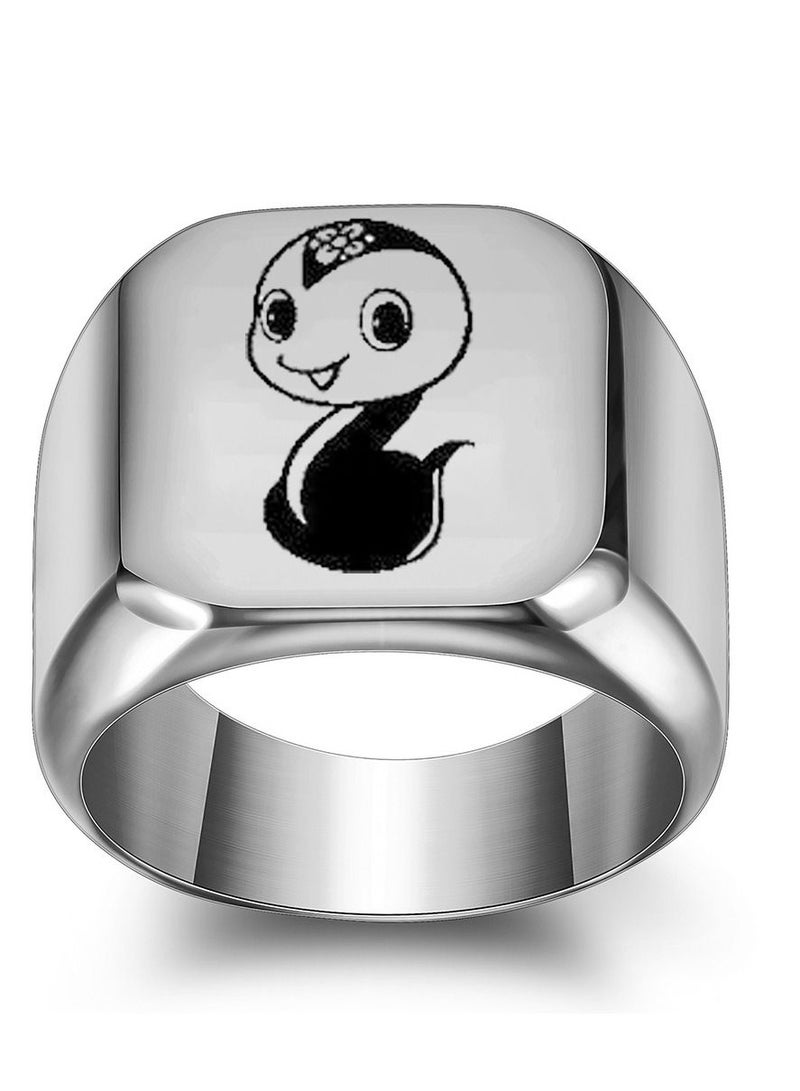 Loquat Simple Cartoon Stainless Steel Polished Ring