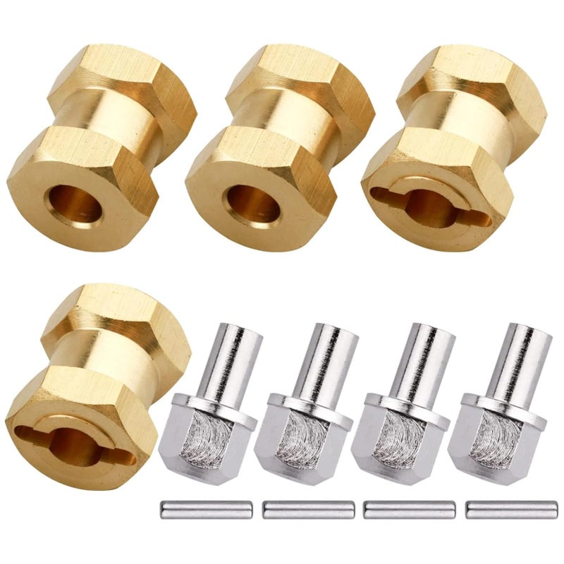 CrazyHobby 4PCS CrazyHobby Brass RC 12mm Wheel Hubs Extensions Wheel Spacers Hex Drive Adapter for 110 RC Crawler Axial SCX10 SCX10 II 90046 D90 15mm - Image 3