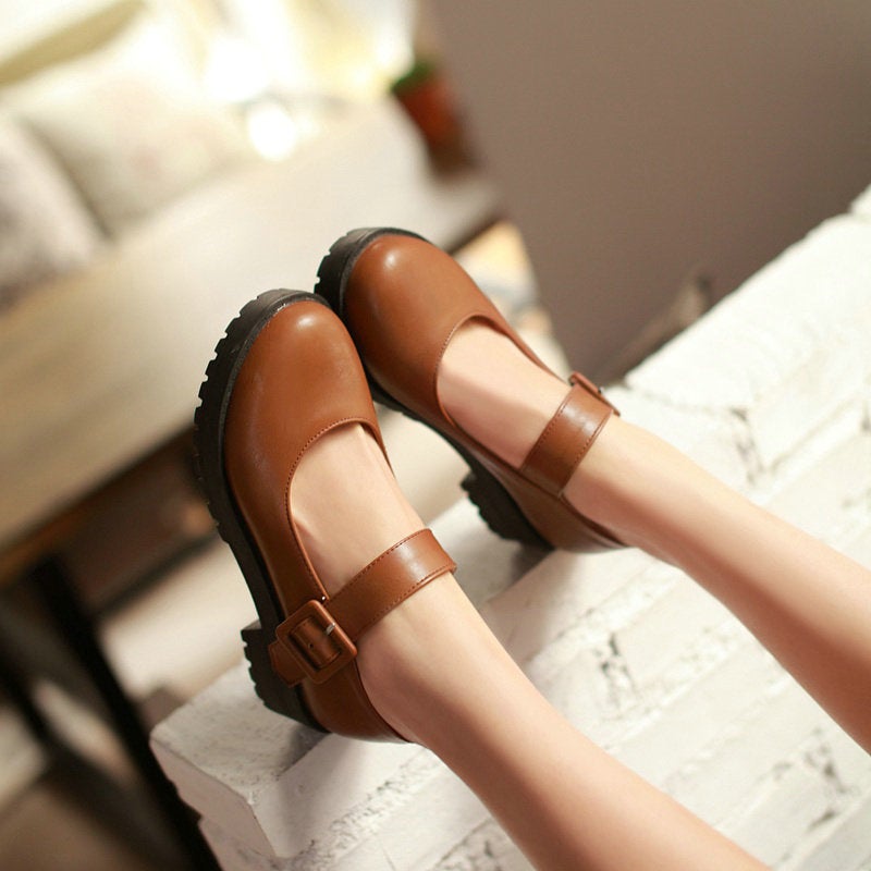 New Single-Layer Shoes Japanese Lolita Low Heel Leather Shoes Student Girl British Jk Retro Single-Layer Shoes Mori Women'S Shoes - Image 3