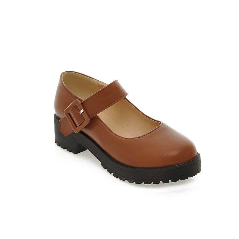 New Single-Layer Shoes Japanese Lolita Low Heel Leather Shoes Student Girl British Jk Retro Single-Layer Shoes Mori Women'S Shoes - Image 1